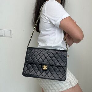 CHANEL Black Quilted Shoulder Bag